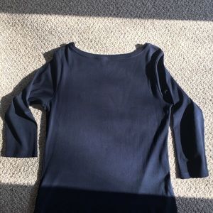 New Nautica Navy Boat-Neck Cotton Top
